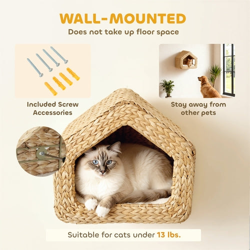 Wall Mounted Cat House, Cat Wall Furniture, Cat Wall Shelf with