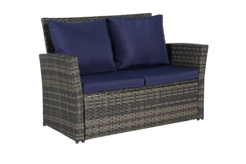 4 Piece Outdoor Patio Furniture Set – Rattan Wicker Chairs with