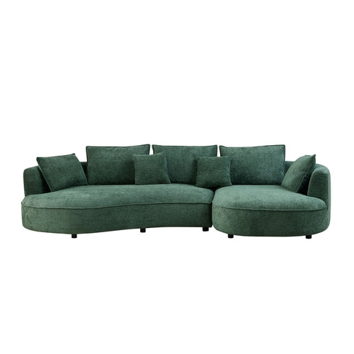 Oversized Sectional Sofa, Modern Couch with Chaise, Comfy Curved Sofa