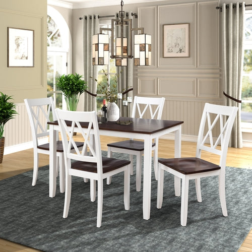 5-Piece Dining Table Set Home Kitchen Table and Chairs Wood Dining