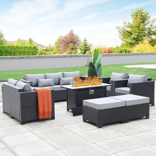 7 Piece Outdoor Furniture Set With 45 Inch Fire Pit