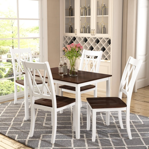 5-Piece Dining Table Set Home Kitchen Table and Chairs Wood Dining