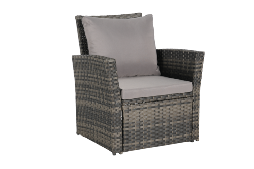 4 Piece Outdoor Patio Furniture Set – Rattan Wicker Chairs with