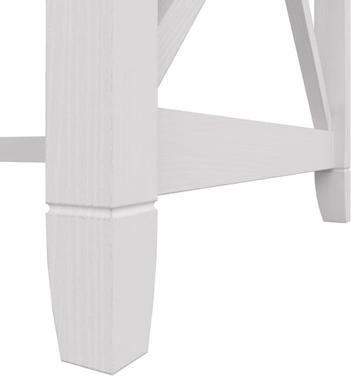 Bush Furniture Key West 60W L Shaped Desk Pure White Oak