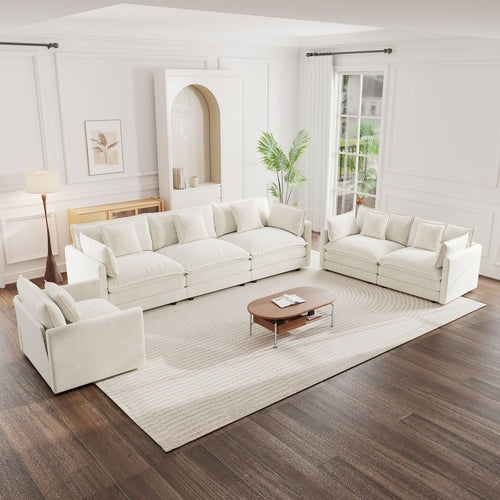 Modern Sofa Couch, 3 Piece Set Extra Deep Seat Sectional Sofa for