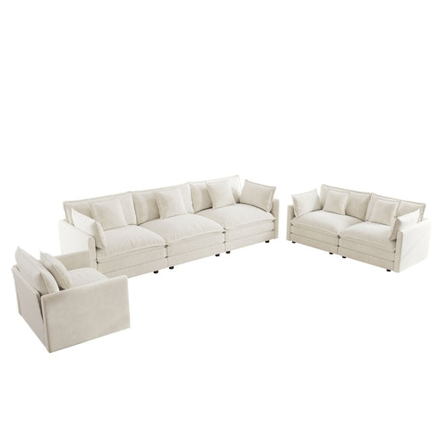 Modern Sofa Couch, 3 Piece Set Extra Deep Seat Sectional Sofa for