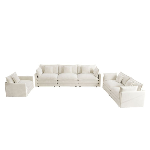 Modern Sofa Couch, 3 Piece Set Extra Deep Seat Sectional Sofa for