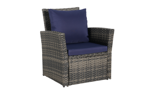 4 Piece Outdoor Patio Furniture Set – Rattan Wicker Chairs with